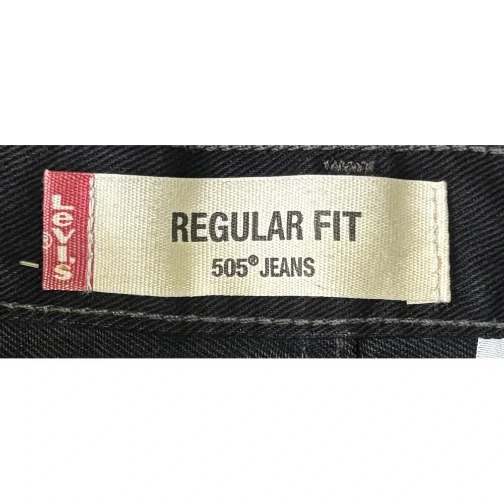 Levi's 505 Regular Fit Men's‎ 38x34 Black Denim Made in Canada